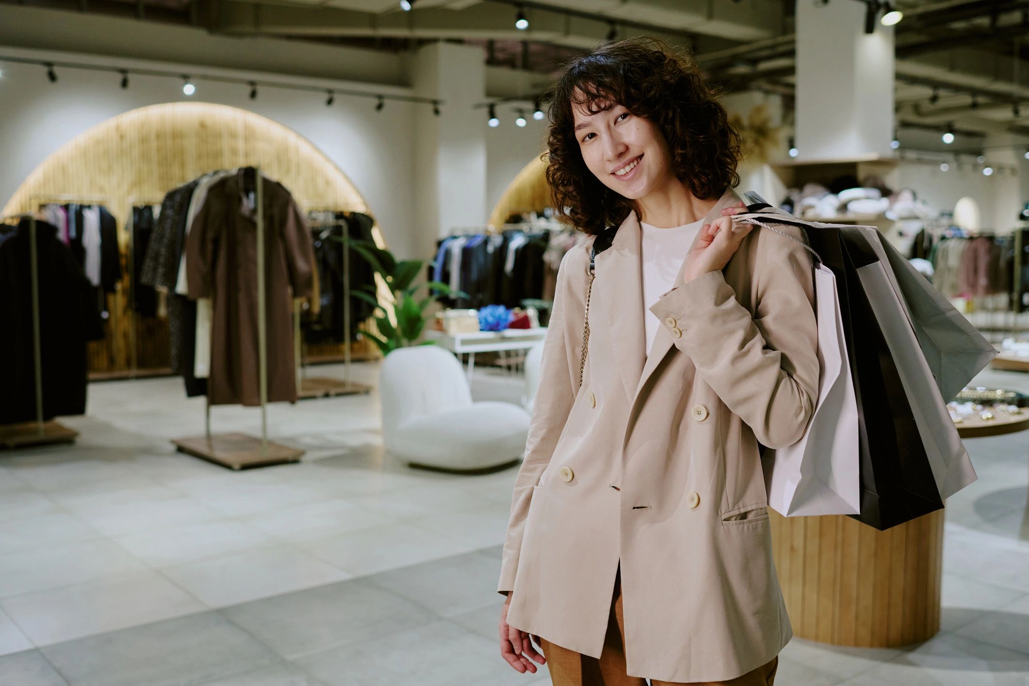 Young woman in boutique